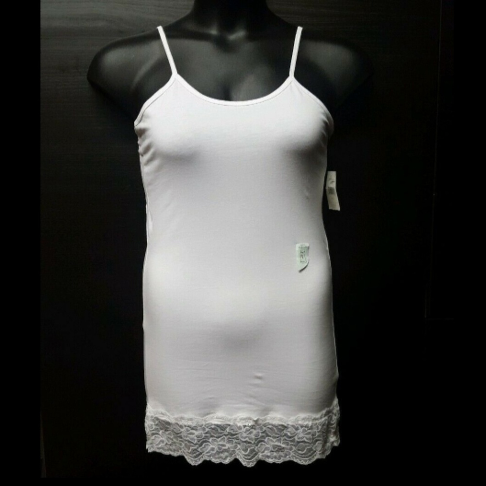New Downeast Basic large long lace camisole tank